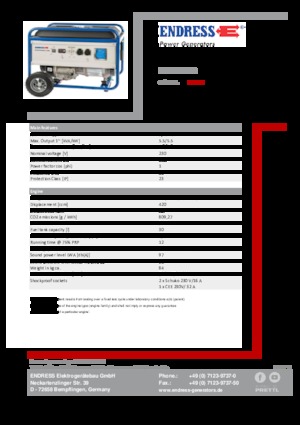 Benzinski generatori struje Endress ESE 6000 BS