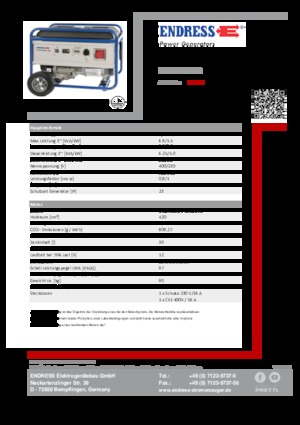 Benzinski generatori struje Endress ESE 6000 DBS