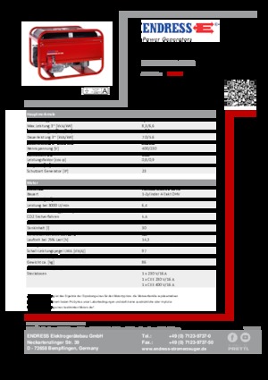 Benzinski generatori struje Endress ESE 606 DHS-GT ES