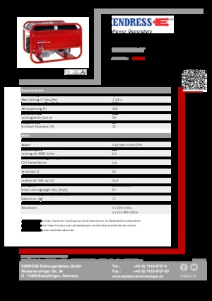 Benzinski generatori struje Endress ESE 606 HS-GT ES