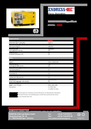 Benzinski generatori struje Endress ESE 907 DBG DIN Super Silent