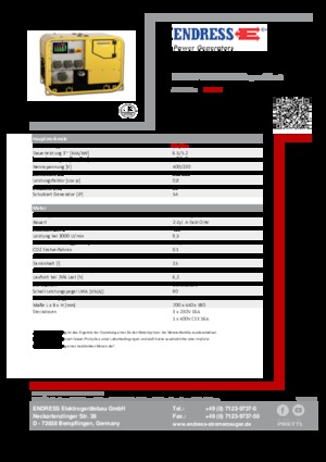 Benzinski generatori struje Endress ESE 907 DBG ES DIN Super Silent