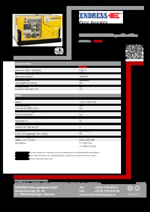 Benzinski generatori struje Endress ESE 908 DBG ES DIN Super Silent Plus