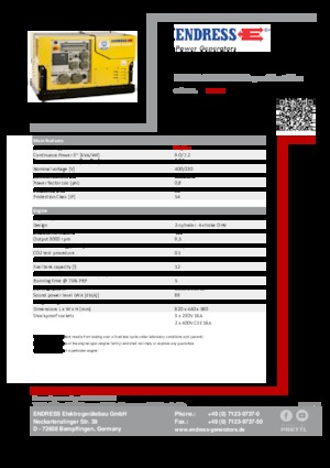 Benzinski generatori struje Endress ESE 908 DBG ES DIN Super Silent Plus