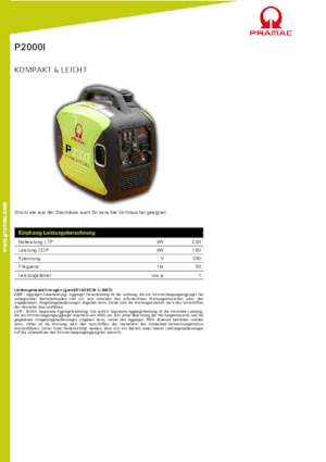 Benzinski generatori struje PRAMAC Lifter P 2000 i