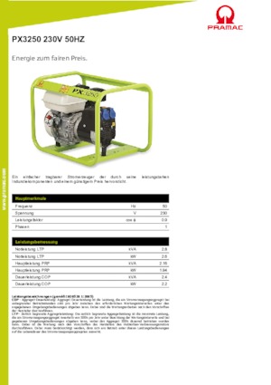 Benzinski generatori struje PRAMAC Lifter PX 3250
