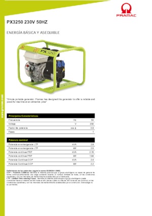 Benzinski generatori struje PRAMAC Lifter PX 3250