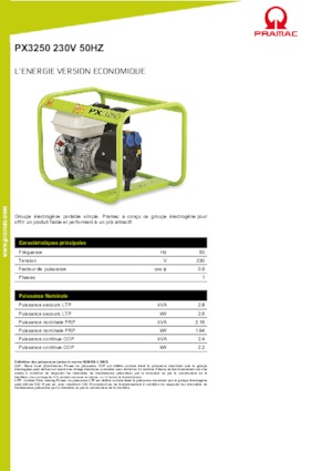 Benzinski generatori struje PRAMAC Lifter PX 3250