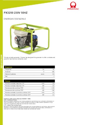 Benzinski generatori struje PRAMAC Lifter PX 3250