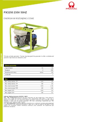 Benzinski generatori struje PRAMAC Lifter PX 3250