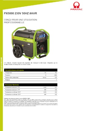 Benzinski generatori struje PRAMAC Lifter PX 5000