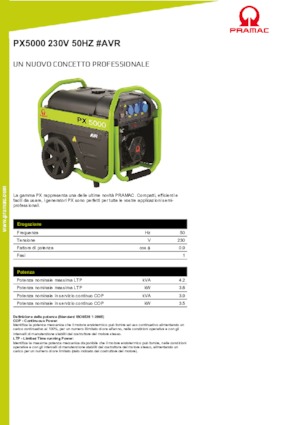 Benzinski generatori struje PRAMAC Lifter PX 5000