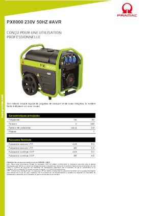 Benzinski generatori struje PRAMAC Lifter PX 8000