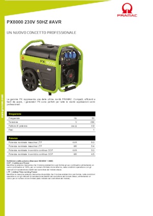 Benzinski generatori struje PRAMAC Lifter PX 8000