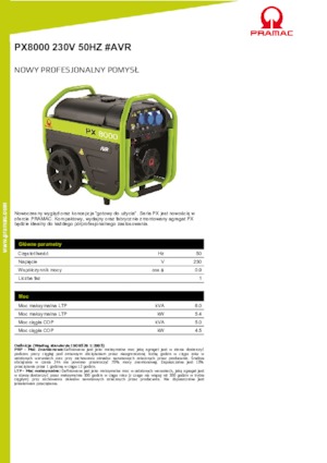 Benzinski generatori struje PRAMAC Lifter PX 8000