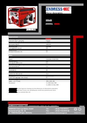 Benzinski generatori struje Endress SEA 6