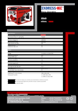 Benzinski generatori struje Endress SEA 6