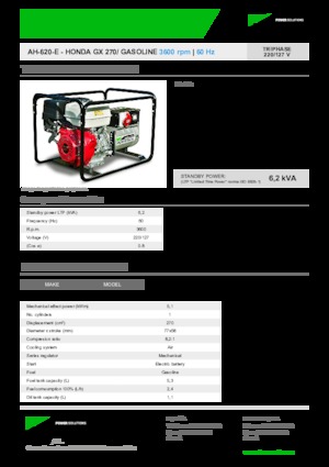 Benzinski generatori struje INMESOL AH 620-E