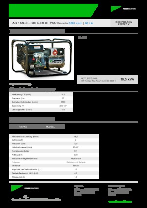 Benzinski generatori struje INMESOL AK 1650-E