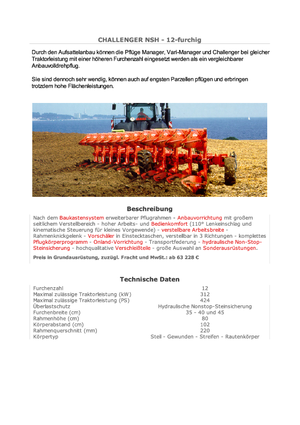 Plugovi Kuhn Challenger 12 NSH