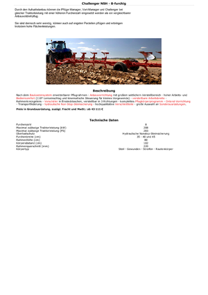 Plugovi Kuhn Challenger 9E NSH