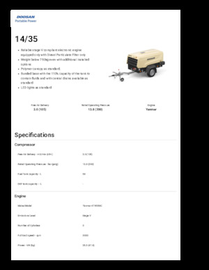 Prijenosni zračni kompresori - dizel, električni, benzinski Doosan 14/35 
