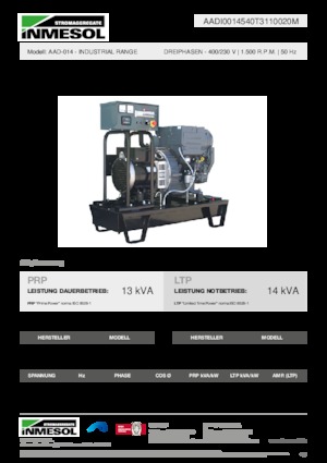 Dizelski generatori INMESOL AAD-014