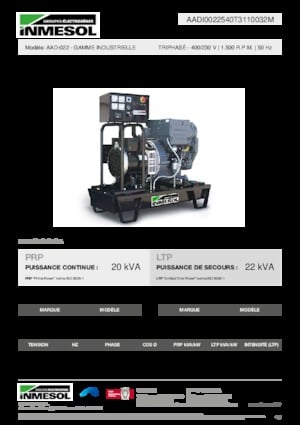 Dizelski generatori INMESOL AAD-022