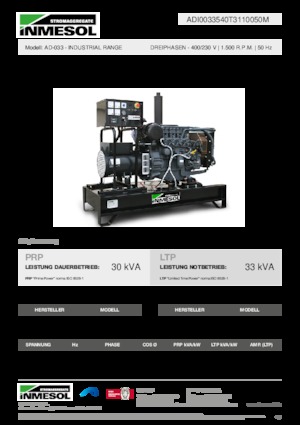 Dizelski generatori INMESOL AD-033