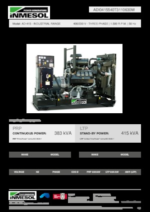 Dizelski generatori INMESOL AD-415