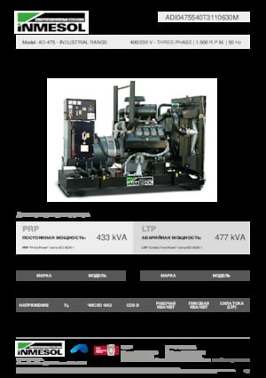 Dizelski generatori INMESOL AD-475