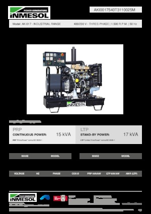 Dizelski generatori INMESOL AK-017