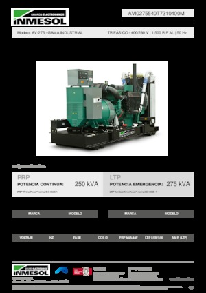 Dizelski generatori INMESOL AV-275