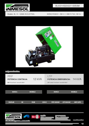 Dizelski generatori INMESOL BL-14