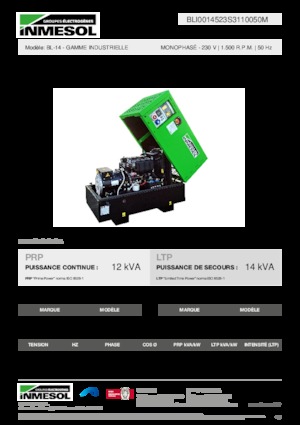Dizelski generatori INMESOL BL-14
