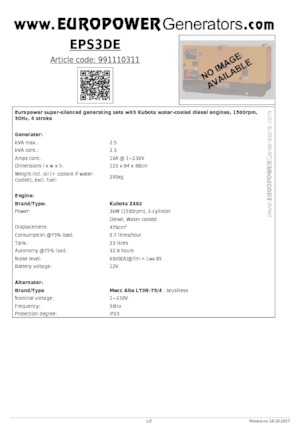 Dizelski generatori Europower EPS3DE (MA)