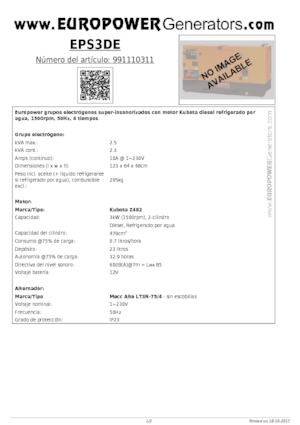 Dizelski generatori Europower EPS3DE (MA)