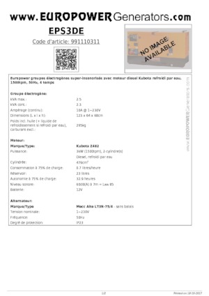 Dizelski generatori Europower EPS3DE (MA)