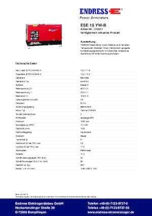 Dizelski generatori Endress ESE 15 YW-B