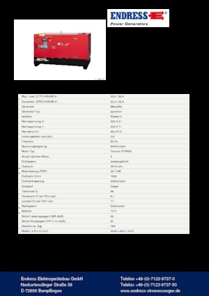 Dizelski generatori Endress ESE 35 YW-B