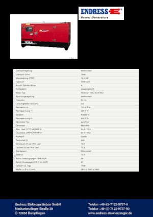 Dizelski generatori Endress ESE 95 PW/AS