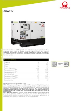 Dizelski generatori PRAMAC Lifter GRW 22 Y