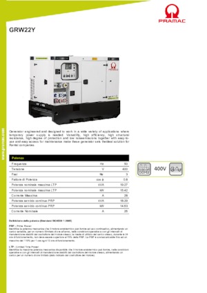 Dizelski generatori PRAMAC Lifter GRW 22 Y