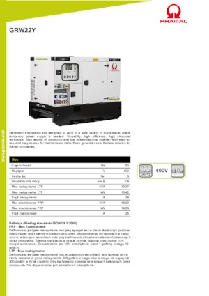 Dizelski generatori PRAMAC Lifter GRW 22 Y