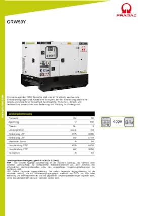 Dizelski generatori PRAMAC Lifter GRW 50 Y