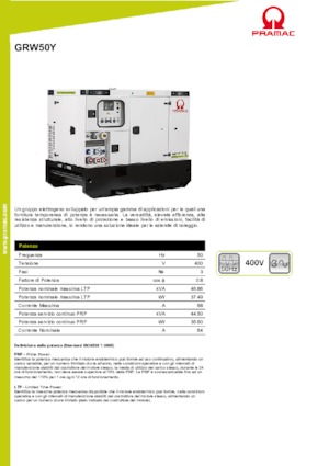 Dizelski generatori PRAMAC Lifter GRW 50 Y