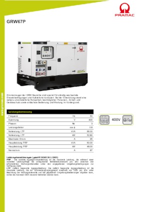 Dizelski generatori PRAMAC Lifter GRW 67 P