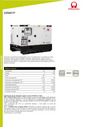 Dizelski generatori PRAMAC Lifter GRW 67 P