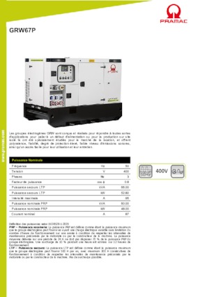 Dizelski generatori PRAMAC Lifter GRW 67 P