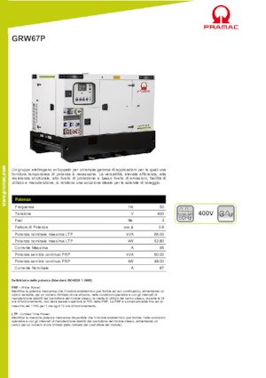 Dizelski generatori PRAMAC Lifter GRW 67 P